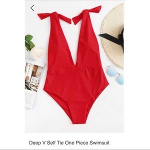 Plunging neckline one piece - NEVER BEEN WORN!